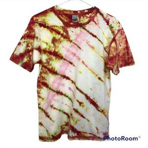 🍭KIDS Tie-Dye T-Shirt | Dark Red/White/Lime | X-Large